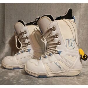Burton Casa Snowboard Boots w/Truefit Womens Size 8 White/Lt Blue Lace Up